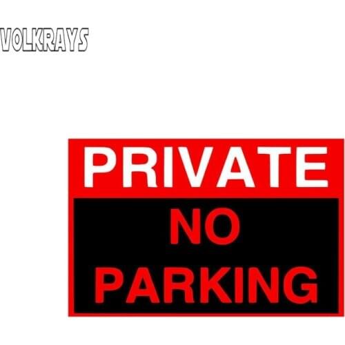 Volkrays Personality Car Sticker Private No Parking Accessories Reflective Waterproof Cover Scratches PVC Decal,7cm*12cm