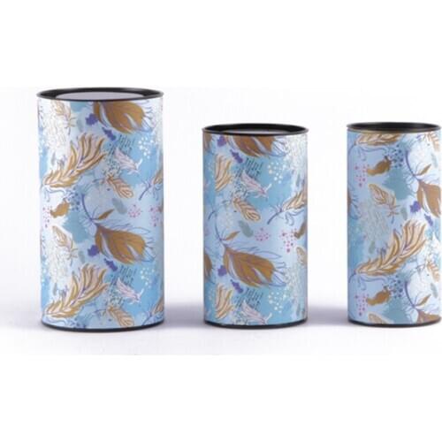 Xin Jia Yi Packaging Cans Printed Popular Color Tube With Tin Lid Sealed Bottom Hot Sale Craft Round Box Free Food Grade PP Bag