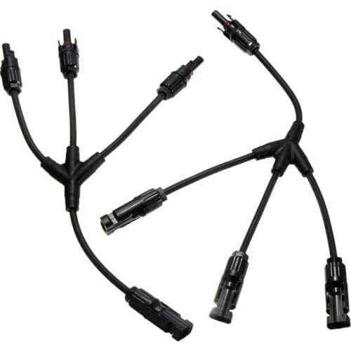 1 Pair 3 to 1 Y Branch Connector with 4mm2 solar cable MMMF /FFFM For Solar PV System Y Solar Panel Cable Connector