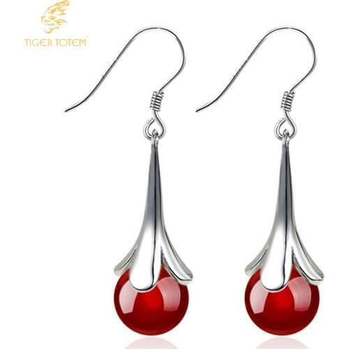 New Fashion very charm popular Earrings Red Black Natural stone Earring Top Quality Jewelry womens Party dropshipping