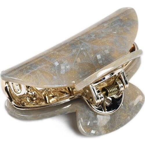 2pcs/Lot 6.5cm Girls Crab Hair Claws Clips Thick Acrylic Glitter Starry Sky Print Hair Accessories For Women Headwear 22002