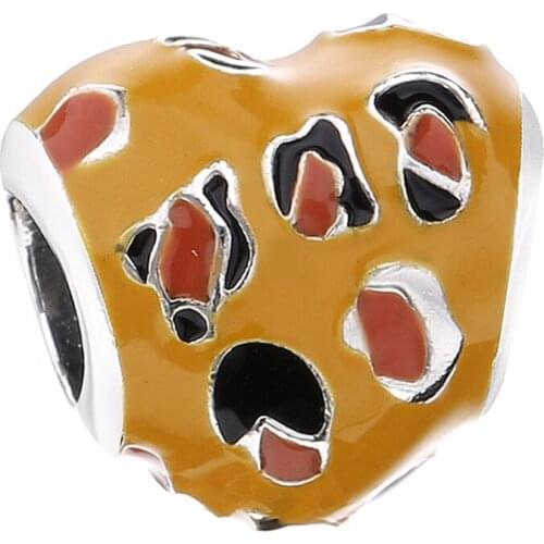 Ajax Charm 925 Sterling Silver Jewelry Yellow Heart Beads Fit Womens Snake Chain Bracelet