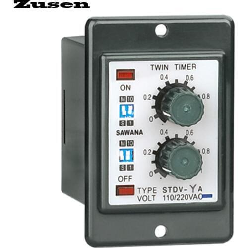 Zusen ATDV-YC 6S/60S/6M/60M twin time relay multi range variable DC12V/24V/36V/AC110V/220V/380V