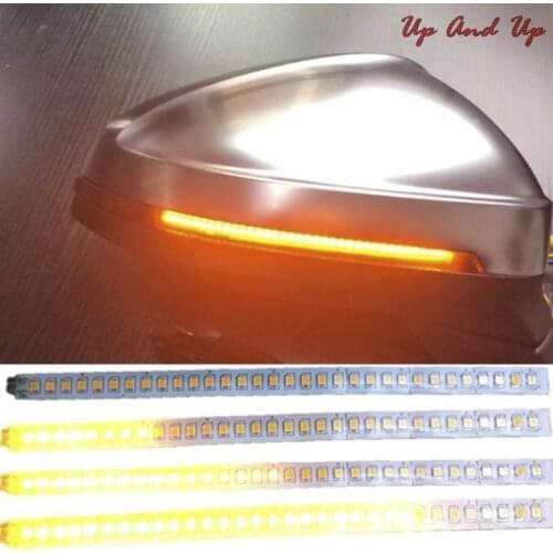 1pc 15cm Car Rear Mirrors Flexible Flowing Turn Signal Light Strip Amber 12V Rear View Dynamic Turn Signal Car Led Strip Light