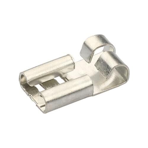 100pcs/lot 6.3 flag shaped L type air conditioner plug spring terminal 6.3 transparent sheath elbow wire terminal