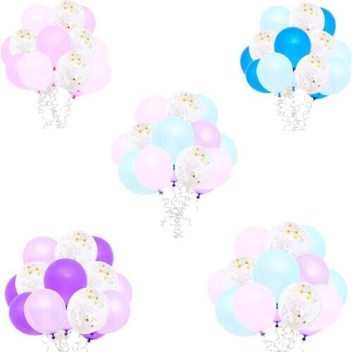 15Pcs/set Wedding Decorations Party Balloon Happy Birthday Aluminum Foil Sequins Birthday party decoration 12inch Send ribbon