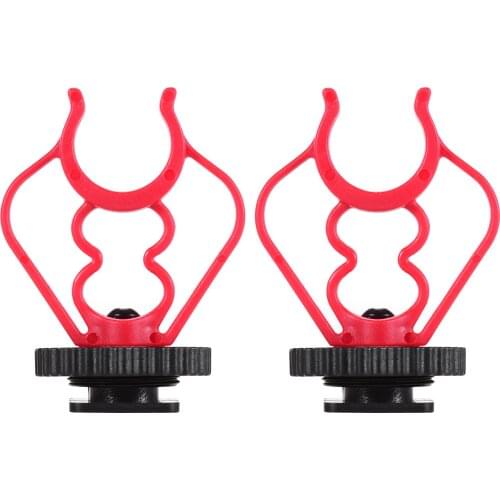 2PCS Universal MicShock Mount Cold Shoe Mount Adapter ABS Plastic Microphone Bracket Mount Replacement for Shotgun Microphones