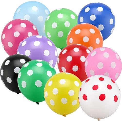 20 pcs/lot 12 Inch White Polka Dot Latex Balloons Birthday Wedding Party Decoration Marrage Room Decorations Festas Globos