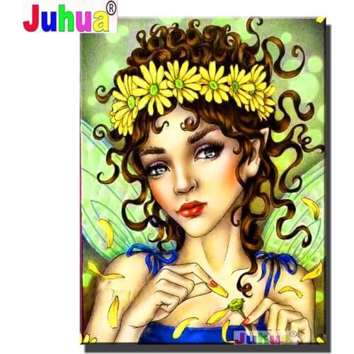 Chrysanthemum Woman diamond painting,full,square,round diamond embroidery Girl mosaic diamond diy handwork puzzle diamant Lady