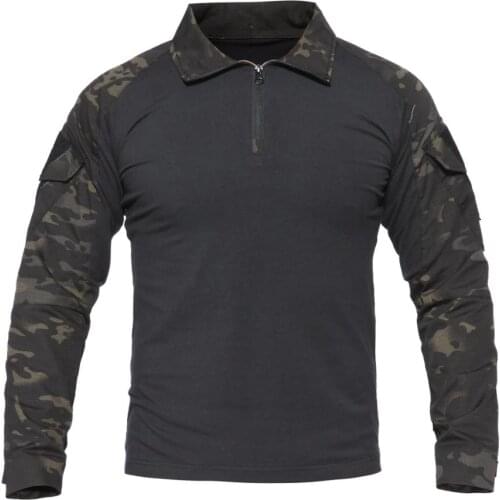 Army Military Tactical T-Shirt Men Black Long Sleeve T-Shirt Camouflage Combat Shirt Airsoft Paintball Shirts