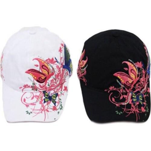 Korean-Style Sequin Embroidered Butterfly Embroidered Baseball Cap Lipstick Tide Hat Females Cap Wholesale