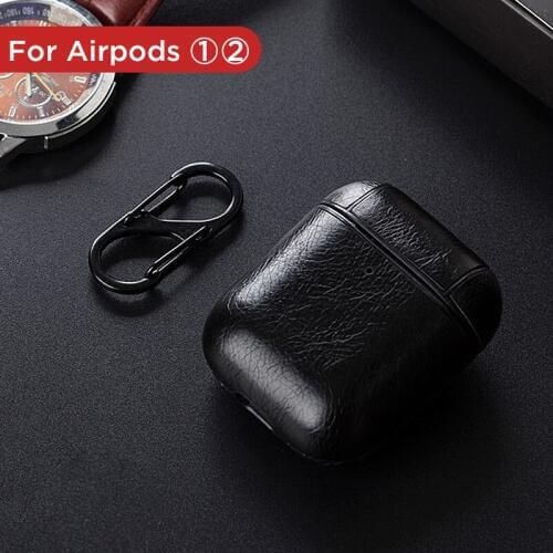 Luxury Leather Soft Earphone Case For Airpods 1 2 Charging Box Cover Wireless Headphone Cases For Apple Air Pods 2nd