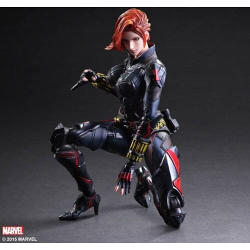PLAY ARTS 27cm Marvel Avengers Black Widow Action Figure Model Toy