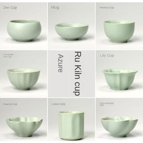 Ceramic Tea Set High-End Tea Cup Kung Fu Tea Cup Ru Ware Tea Cup Ruyao Tea Cup Retro Style Cup Bowls Bubble Tea Cup teacups