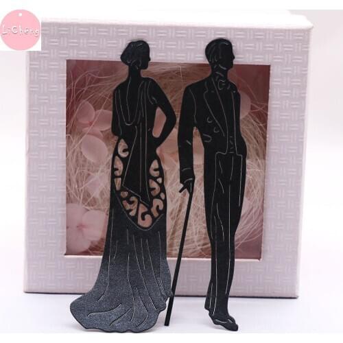 Lady and Gentleman Dis Scrapbooking Diy Craft Stencil Stencils for Decor Notebook Mould Die Cut Stamps for Stamping Scrapbook