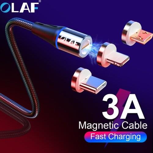 OLAF Magnetic Fast charge Quick charging 3.0 Micro USB Type C Cable For Samsung S8 S9 Plus QC 3.0 cable for Iphone X XR XS Max