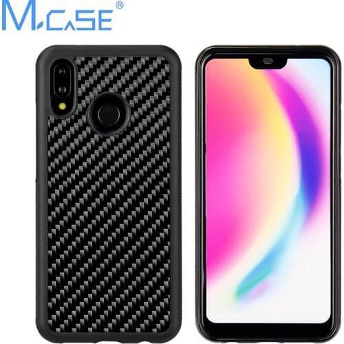 Mcase Skidproof TPU PC for Huawei P20 Lite Case Full Protection Cover Carbon Fiber for Huawei Nova 3E Case Shockproof Rugged