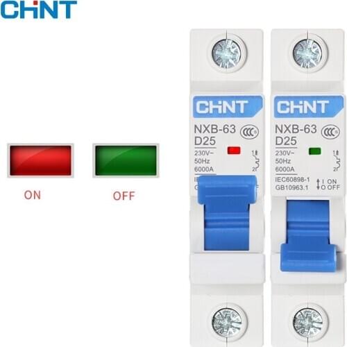 CHNT NXB-63 Miniature circuit breaker MCB 6kA type D 1P 220V 230 V 240V 1A 2A 3A 4A 6A 10A 16A 20A 25A 32A 40A 50A 63A