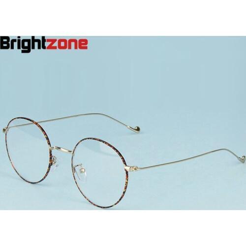 Brightzone Fashionable Ultra-Light Metal Alloy Eyewear for Women & Men Myopia Prescription Rx Eyeglasses Frames Round Spectacles