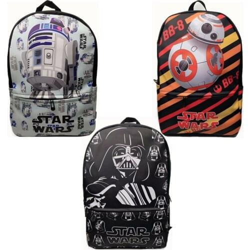 Cartoon R2-D2 Anakin Skywalker PU school bag knapsack book pack backpack