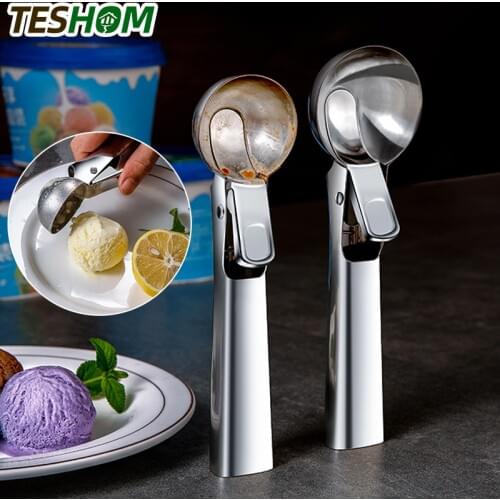 Stainless Steel Ice Cream Scoop Ice Ball Maker Frozen Yogurt Cookie Dough Meat Balls Ice Cream Spoon Tools Watermelon Spoon