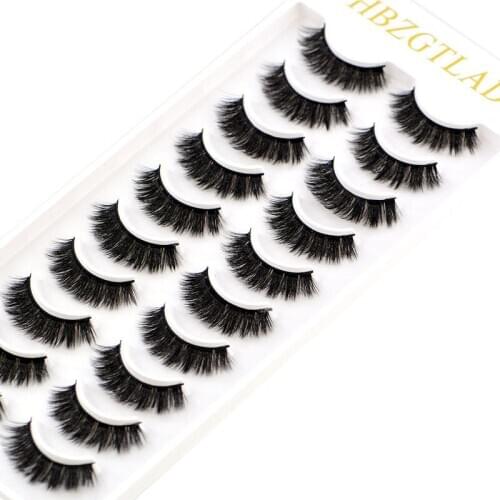 2019 NEW 10 pairs 100% Real Mink Eyelashes 3D Natural False Eyelashes 3d Mink Lashes Soft Eyelash Extension Makeup Kit Cilios