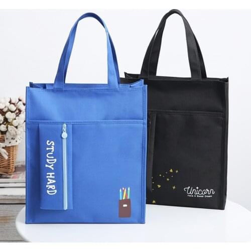 2020 New Elementary And Middle School Students Large Capacity Canvas Tote Bag Hand-Carrying Tutorial Bag Homework Tutorial Bag