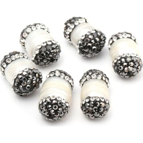 Wholesale Natural Pearl Pendants with Crystal Necklace Pendant for Jewelry Making DIY Necklace Size 10x16mm