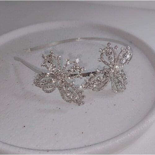 Girls Women Butterfly Headbands Princess Rhinestone Hairbands Jewelry Party Clear Stone Hair Accessories Ornaments For Gift