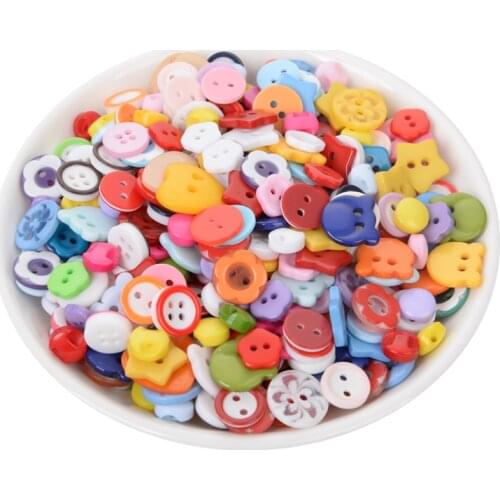 50/100/200Pcs Mixed Resin Sewing 2 Hole Buttons For Clothing Flatback Embellishments Diy Cabochon Craft Decoration Accessories