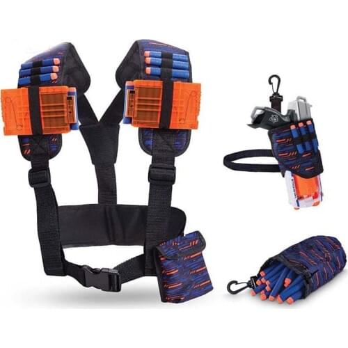 Adjustable Storage Bag Suit Set for Nerf Magazine Tactical Equipment Boy Outdoor Toy Gun Bullets Pocket Bullets Clip