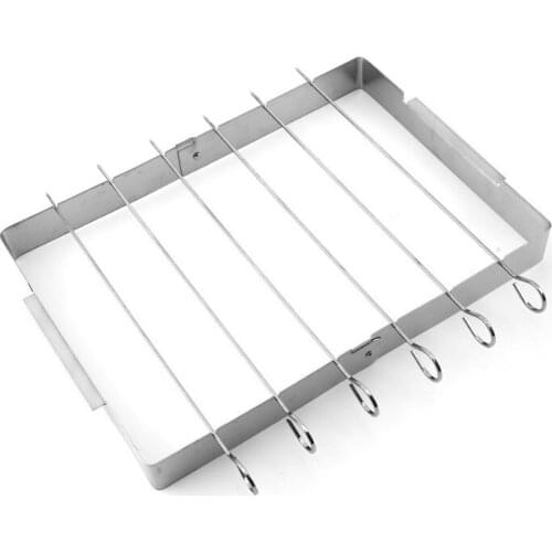 Barbecue grill stainless steel folding outdoor BBQ kebab rack simple convenient with barbecue stick hike camp kitchen gadgets