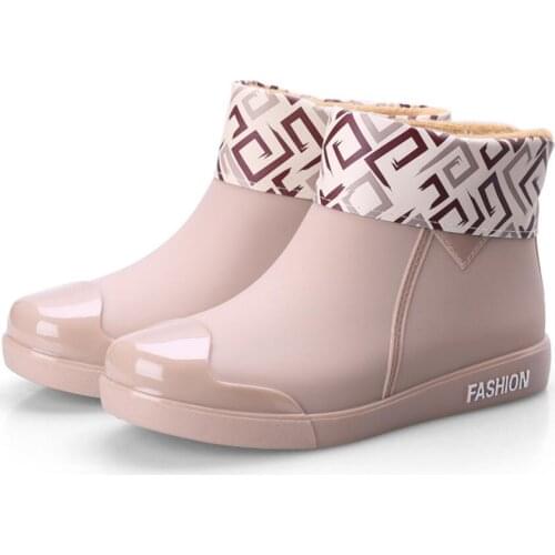 Autumn Winter Rainboots Women Ankle Rain Boots Removable Cover Platform Waterproof Bot Ladies Shoes Female Rubber Botas Mujer