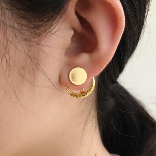 Fashion Crescent Moon Earrings Geometric Women Stud earrings for women 2020 Trendy Round Ear cuffs Sun Moon Set Jewelry Gifts