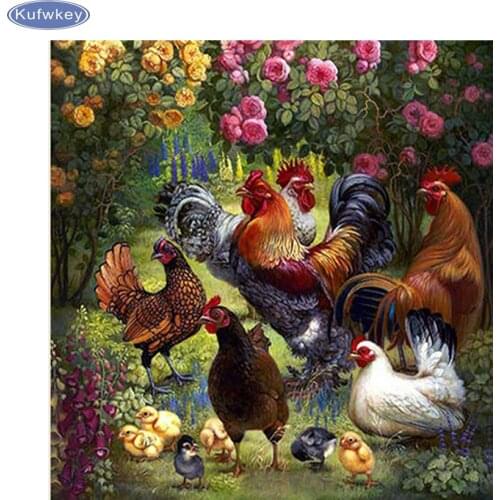 Rhinestones picture Diamond Embroidery Chicken Cock Baby 5d Diy Diamond Painting Cross Stitch Crafts Square Mosaic home decor