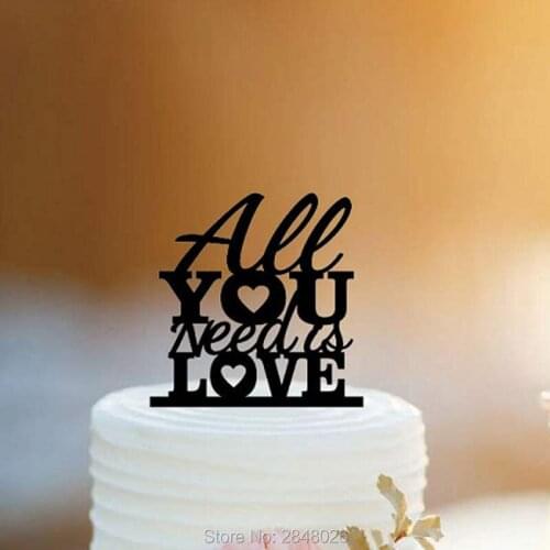 ALL YOU NEED IS LOVE Wedding cake topper,glitter wedding cake topper,double hearts Cake Topper,wedding cake topper