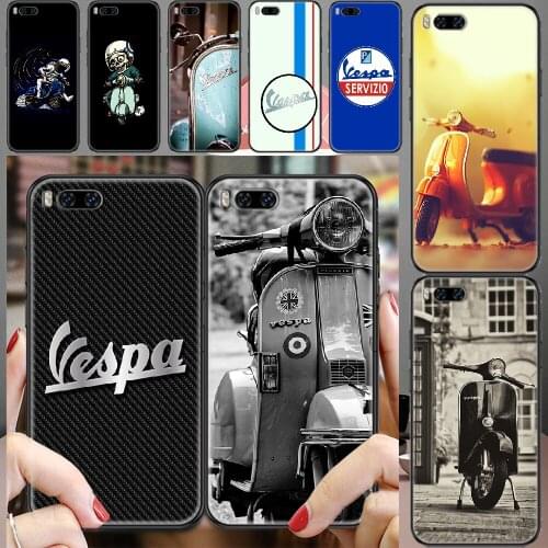 Vespa Scooter Motorcycle astronaut Phone case For Xiaomi Mi Max Note 3 A2 A3 8 9 9T 10 Lite Pro Ultra black silicone cell cover