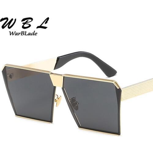 WarBLade 2018 Men Square Eyewear Clear Sunglasses Women Mirror Sun glasses Lady Flat Oversized Transparent Eyeglasses