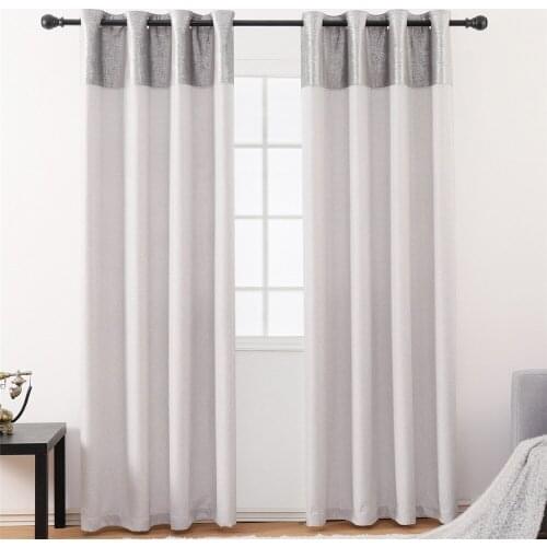 Morgan Blackout Curtains for Living Room High Shading Effect 1 Panel Imitation Hemp Stitching Fashion Kitchen Bedroom Window Use