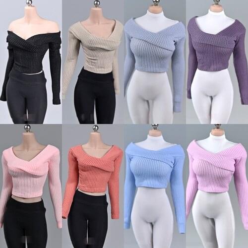 1/6 Scale Female Soldier Clothes Slim Sweater Shirt Model for PH TBL 12 inch Seamless Body Figure Accessories