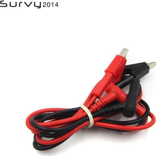 1M Alligator Cilp to AV Banana Plug Test Cable Lead Connector Dual Tester Probe 35mm Crocodile Clip for Multimeter Measure Tool