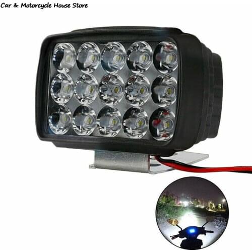 1PC New Motorcycle Headlight Spot Light 15 LED 1500LM For Motorcycles Motos ATV UTV Scooter Lighting 12V