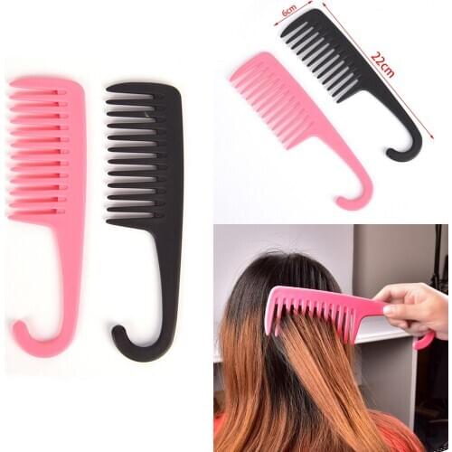 1Pc Large Wide Tooth Combs Of Hook Handle Detangling Reduce Hair Loss Comb Salon Dyeing Styling Brush Tools