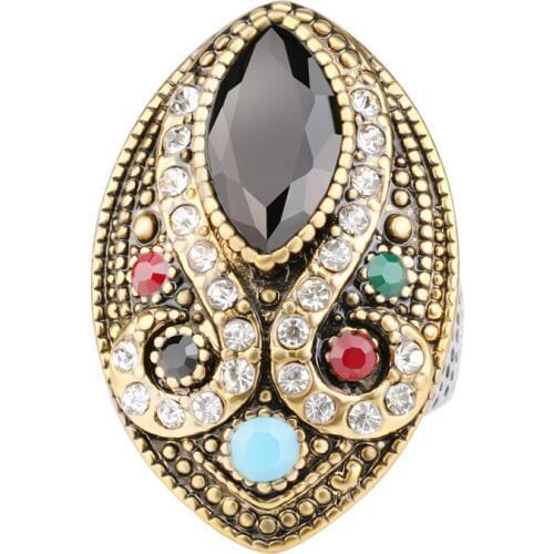 2017 Turkey Jewelry Bulgaria rings Big Vintage peridot Wedding Rings For Women jz255 masonic anillos grandes de mujer anel