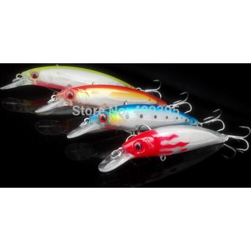 4pcs 11cm/13g minnow Strong fishing hook fishing lure Hard fishing lure mixed colors Top quality Free shipping