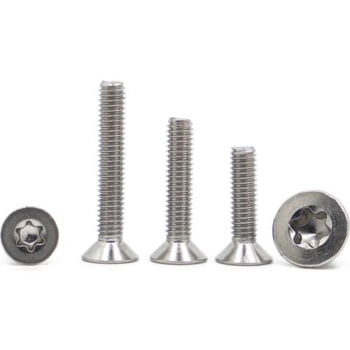 5-50pcs Six Lobe Bolts M1.6 M2 M2.5 M3 M4 M5 M6 M8 A2-70 304 Stainless Steel GB2673 Flat Countersunk Head Six-Lobe Torx Scerws