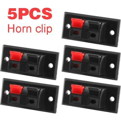 5Pcs/pack 2 Positions Connector 2 Pins Terminal Push in Jack Spring Load Design Audio Speaker Terminals Panel Connectors