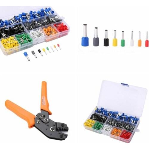 800pcs/set Ring Terminal Electrical Crimp Connector Kit Set With Box,Copper Wire Insulated Cord Pin End Butt 0.25-6.0mm 24-10AWG