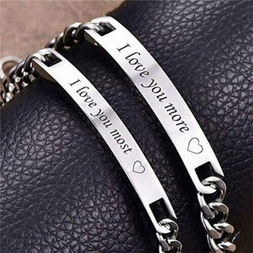 Lover Couple Bracelets For Women Jewelry Men "i Love You Most " Bracelet Drop Shipping