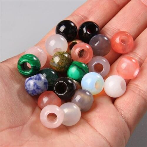 10pcs/lot Large 5mm Hole Natural yellow tiger eye beads loose spacer round big hole gem stone beads for jewelry making bracelet